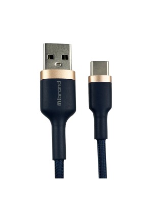 Кабель Mibrand MI-71 Metal Braided Cable USB for Type-C  2.4A 1m Navy Blue
