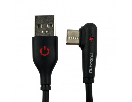 Кабель Mibrand MI-11 Two Colour Elbow Charging Line USB for Type-C 2A 1m Black