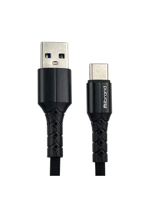 Кабель Mibrand MI-32 Nylon Charging Line USB for Type-C 2A 1m Black