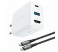 Мережевий зарядний пристрій ACEFAST A17 65W GaN multi-function HUB charger set White