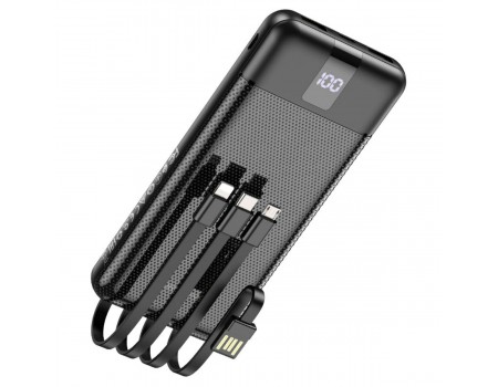Внешний аккумулятор BOROFONE BJ20 Mobile power bank with digital display and cable(10000mAh) Black