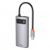 USB Hub Baseus Metal Gleam Series 4-in-1 Multifunctional Type-C HUB Docking Station Gray （Type-C to USB3.0*3+RJ45*1）