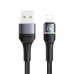 Кабель Usams US-SJ534 U76 Lightning Aluminum Alloy Data Cable With Colorful Light 1.2m Black