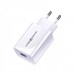 Сетевое зарядное устройство Usams T48 Travel Charger Kit 18W (T22 Single USB QC3.0 Charger EU+Uturn Type-C Cable 1M) White