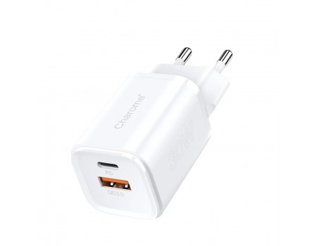 Сетевое зарядное устройство для CHAROME C11 Pure PD+QC 3.0 30W Charger White