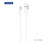 Кабель CHAROME C21-01 USB-A to Micro charging data cable White