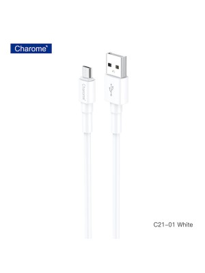 Кабель CHAROME C21-01 USB-A to Micro charging data cable White