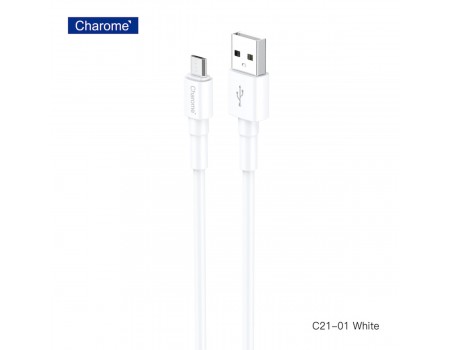 Кабель CHAROME C21-01 USB-A to Micro charging data cable White