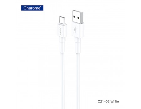 Кабель CHAROME C21-02 USB-A to USB-C передача данных cable White