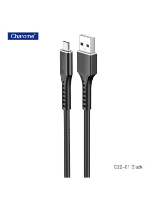 Кабель CHAROME C22-01 USB-A to Micro aluminum alloy charging data cable Black