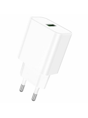 Мережевий зарядний пристрій BOROFONE BA72A Spring single port QC3.0 charger White