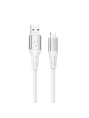 Кабель BOROFONE BX88 Solid silicone charging data cable for iP White