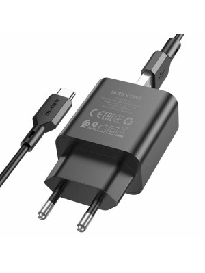 Сетевое зарядное устройство BOROFONE BA72A Spring single port QC3.0 charger set(Type-C) Black