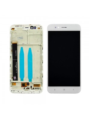 Дисплей для Xiaomi Mi 5X/Mi A1 з білим тачскрином та корпусною рамкою