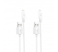 Кабель Hoco X1 2 кабелі USB to Lightning 1m білий