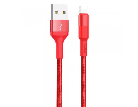 Кабель Hoco X26 USB to Lightning 1m красный