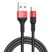 Кабель Hoco X26 USB to MicroUSB 1m черно-красный