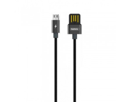 Кабель Remax RC-080m в металлической оплетке USB to MicroUSB 1m черный