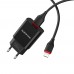 Зарядний пристрій Borofone BA20A USB чорний + кабель USB to Lightning