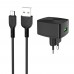 Зарядний пристрій Hoco C70A USB QC чорний + кабель USB to MicroUSB