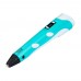 3D ручка із LCD дисплеєм V2/D2 5B/2А, сопло 0.6 мм, темп. 160-235 гр С, контроль швидкості, ABS/PLA 1.75 мм блакитна