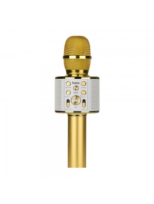 Бездротовий караоке мікрофон з колонкою Hoco BK3 золотистий