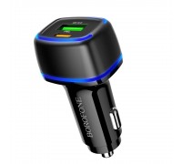 Автомобільний зарядний пристрій Borofone BZ14A USB/Type-C QC PD чорний