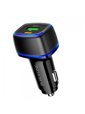 Автомобільний зарядний пристрій Borofone BZ14A USB/Type-C QC PD чорний
