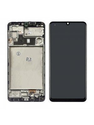 Дисплей для Samsung M325/M32 з чорним тачскрином та корпусною рамкою OLED