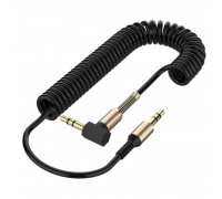 AUX кабель SP-206 пружинний TRS 3.5 - TRS 3.5 1.5m чорний