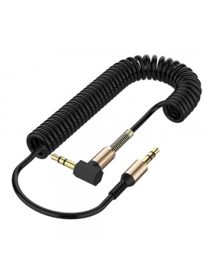 AUX кабель SP-206 пружинний TRS 3.5 - TRS 3.5 1.5m чорний