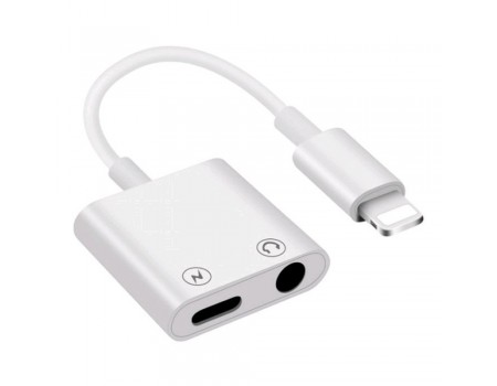 Аудіоадаптер для Apple розгалужувач Lightning - TRRS 3.5 (F)/ Lightning (F) 0.1m білий
