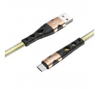 Кабель Hoco U105 USB to MicroUSB 1.2m золотистий