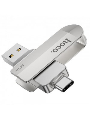 USB накопичувач Hoco UD10 64GB Type-C / USB 3.0 2in1 сріблястий