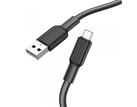 Кабель Hoco X69 USB to MicroUSB 1m чорно-білий