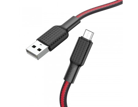 Кабель Hoco X69 USB to MicroUSB 1m чорно-червоний
