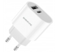 Зарядний пристрій Borofone BA62A USB/ Type-C білий