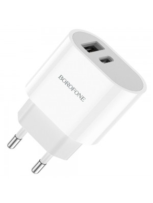 Зарядний пристрій Borofone BA62A USB/ Type-C білий