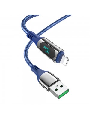 Кабель Hoco S51 з дисплеєм USB to Lightning 1.2m синій