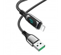 Кабель Hoco S51 с дисплеем USB to Lightning 1.2m черный