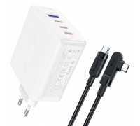 Зарядний пристрій Acefast A37 USB/3 Type-C QC PD 100W білий + кабель Type-C to Type-C