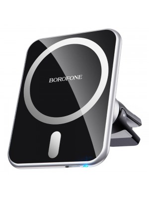 Автотримач Borofone BH43 магнітний з бездротовою зарядкою MagSafe темно-сірий