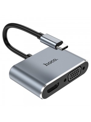 USB хаб Hoco HB29 2в1 Type-C to HDMI (F)/VGA (F) 0.15m