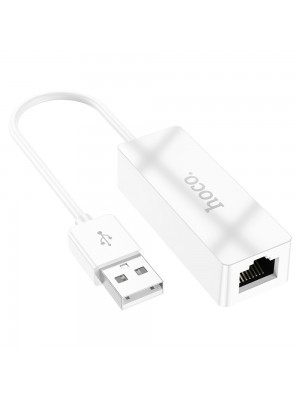Адаптер перехідник Hoco UA22 LAN 100 Mbps USB to RJ45 (F) 0.145m білий