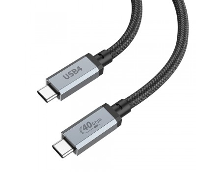 Кабель Hoco US05 USB4 8K Type-C to Type-C PD 100W 1m черный