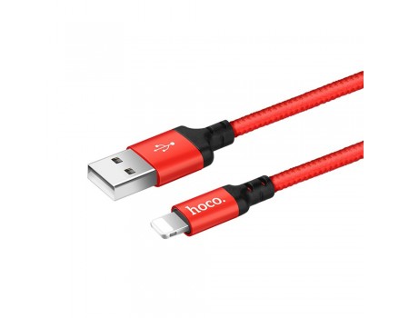 Кабель Hoco X14 USB to Lightning 2m черно-красный