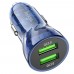 Автомобільний зарядний пристрій Hoco Z47 2 USB QC синьо-чорний