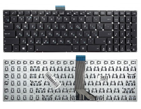 Клавіатура для Asus X502 X502C X502CA S500 S500C S500CA чорна без рамки Прямий Enter з кріпленням High Copy