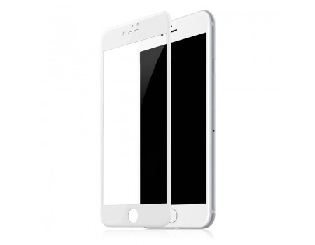 Захисне скло Buff для iPhone 7 Plus, iPhone 8 Plus, 4D, 0.3mm, 9H, біле