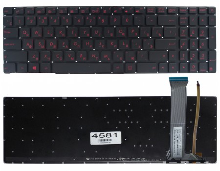 Клавіатура Asus ROG GL752VW GL752VW GL552 GL552JX GL552VW GL552VX PWR чорна без рамки Прямий Enter підсвічування Red Original PRC